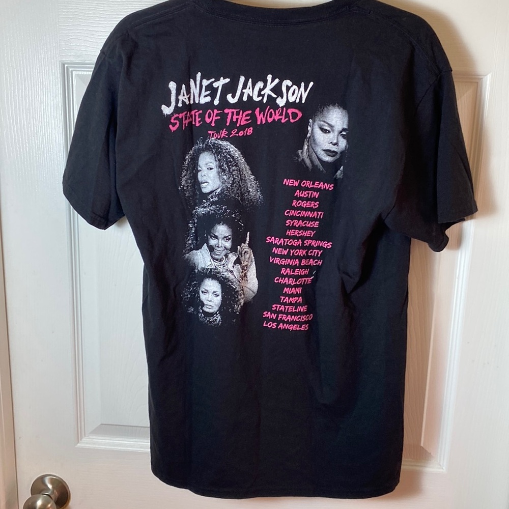 Janet Jackson State of The World Tour 2018 Unisex Tee Shirt Short Sleeve Medium